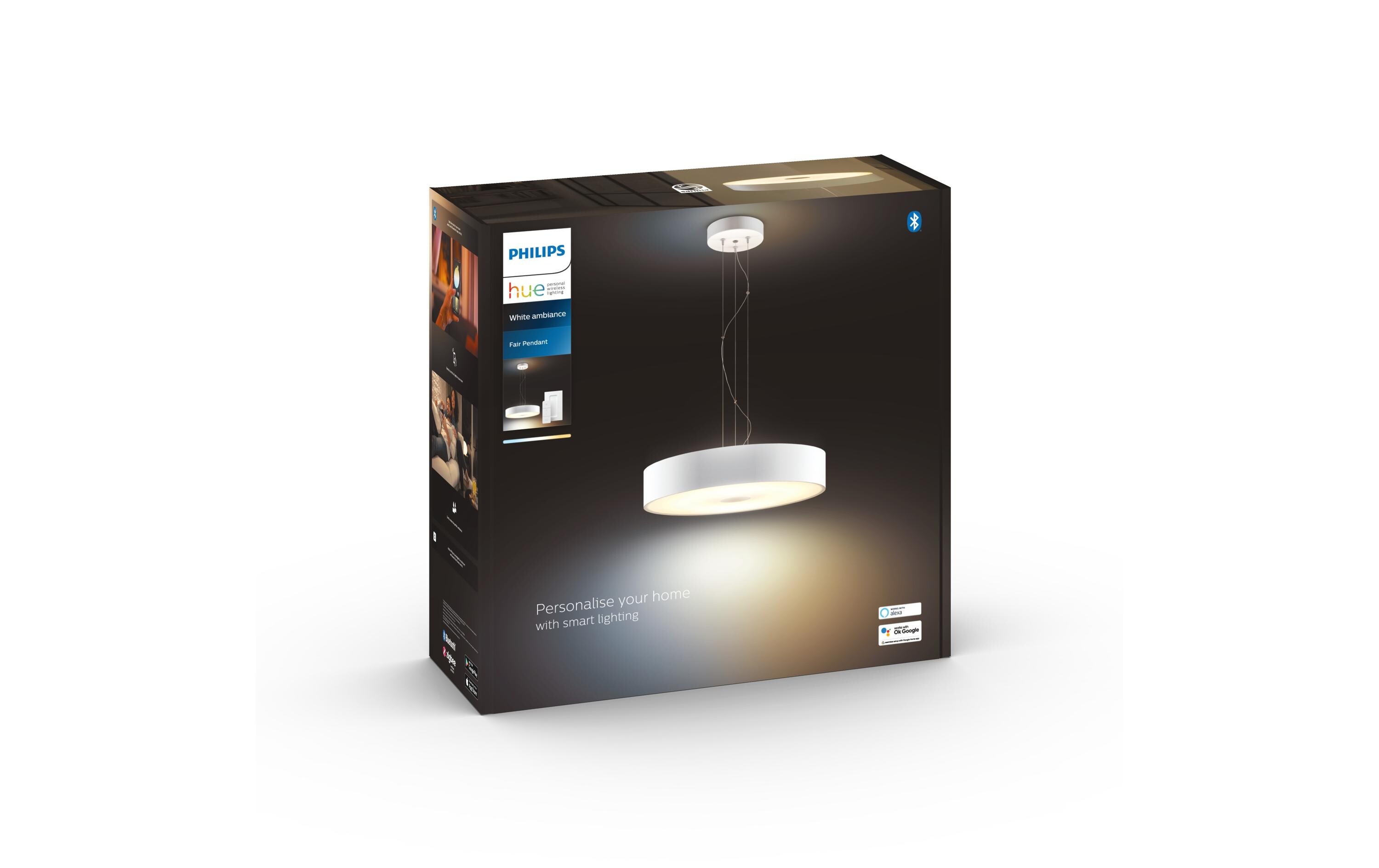 White Amb. Fair Pendelleuchte weiss 2750 lm + Dimmschalter<br>LED Hängelampe