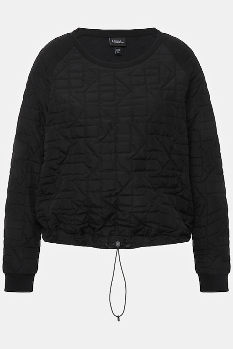 Sweatshirt, Steppmuster, Saumband, Rundhals, Langarm