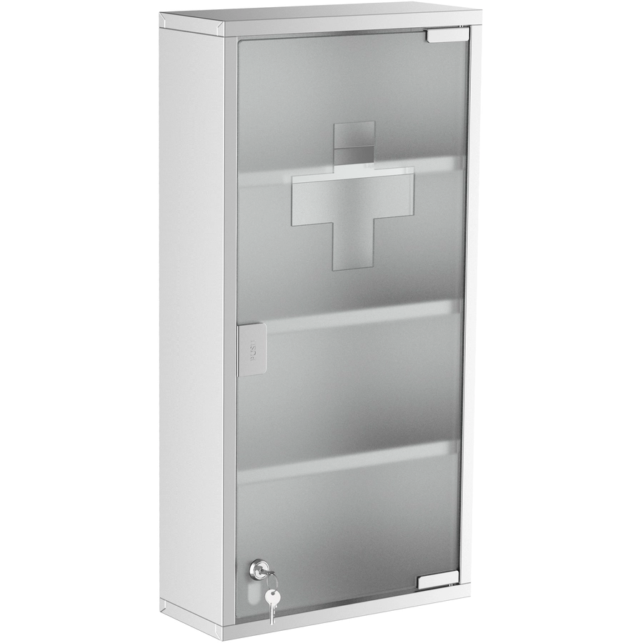 HOMCOM Medizinschrank mit 4 Fachböden silber