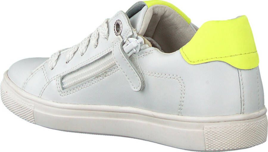 Braqeez Leigh Louwies Meisjes Veterschoenen Wit Leer Ritssluiting