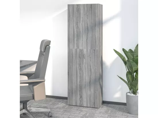 Armoire de bureau Sonoma gris 60x32x190 cm Bois d'ingénierie