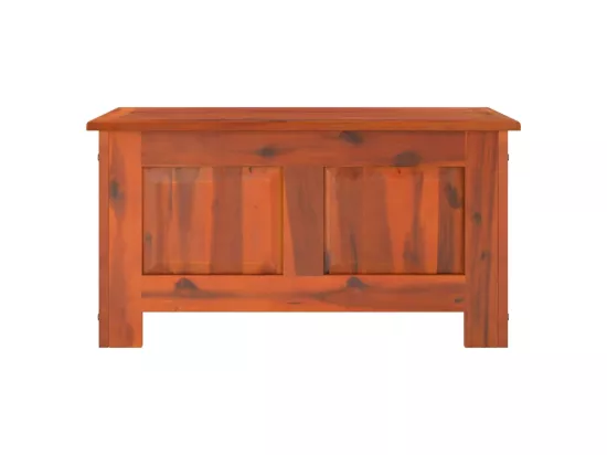 Coffre de rangement avec couvercle marron bois massif d'acacia