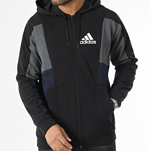 Veste Zippée Essential HY5936 Noir Bleu Marine Gris Chiné