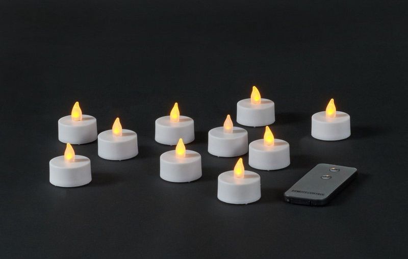 LED Theelichtjes - 110 Stuks - Geel Vlameffect - Met Afstandsbediening