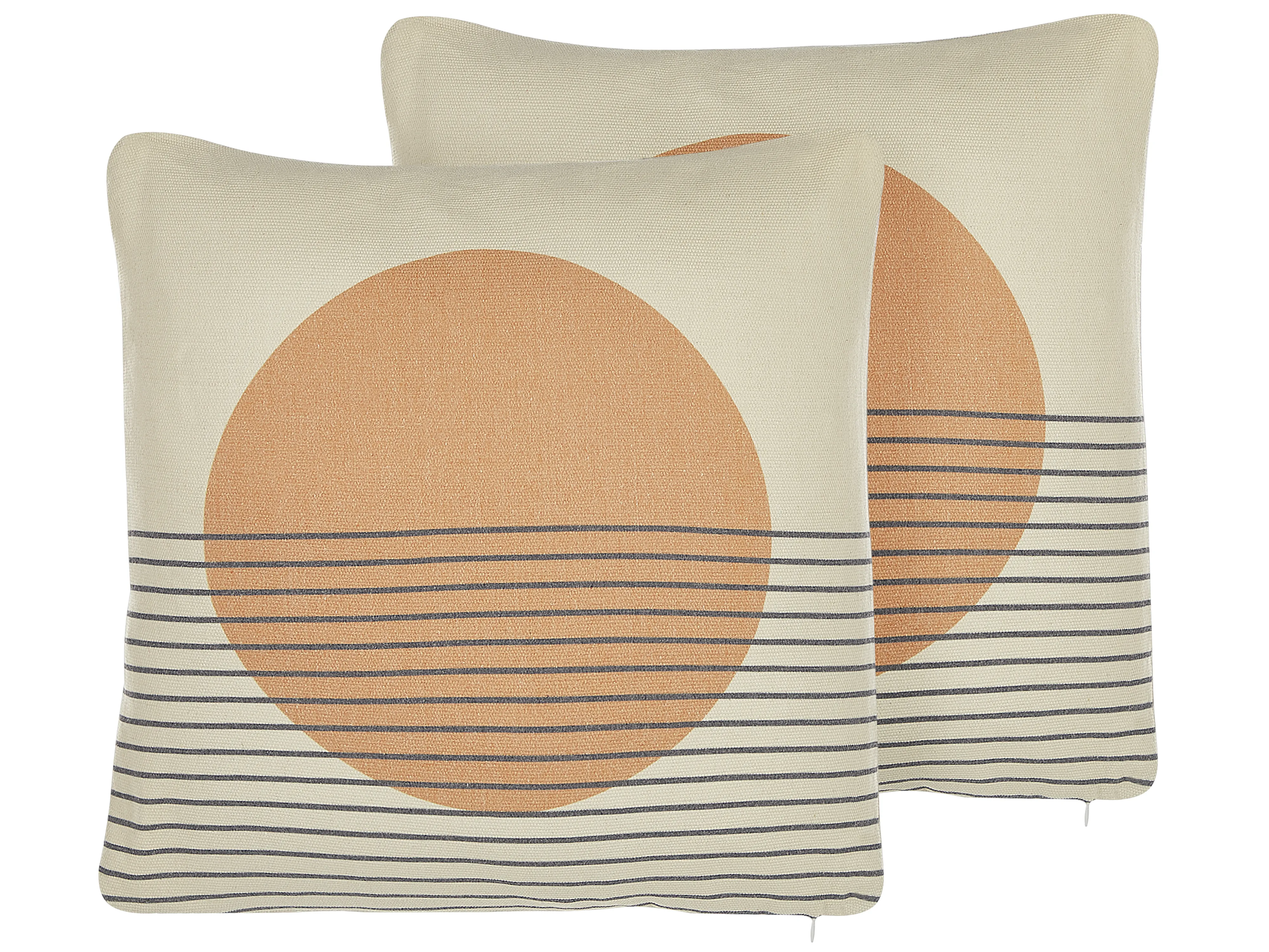 Set van 2 sierkussens MOONFLOWER 45 x 45 cm Wit geometrisch patroon