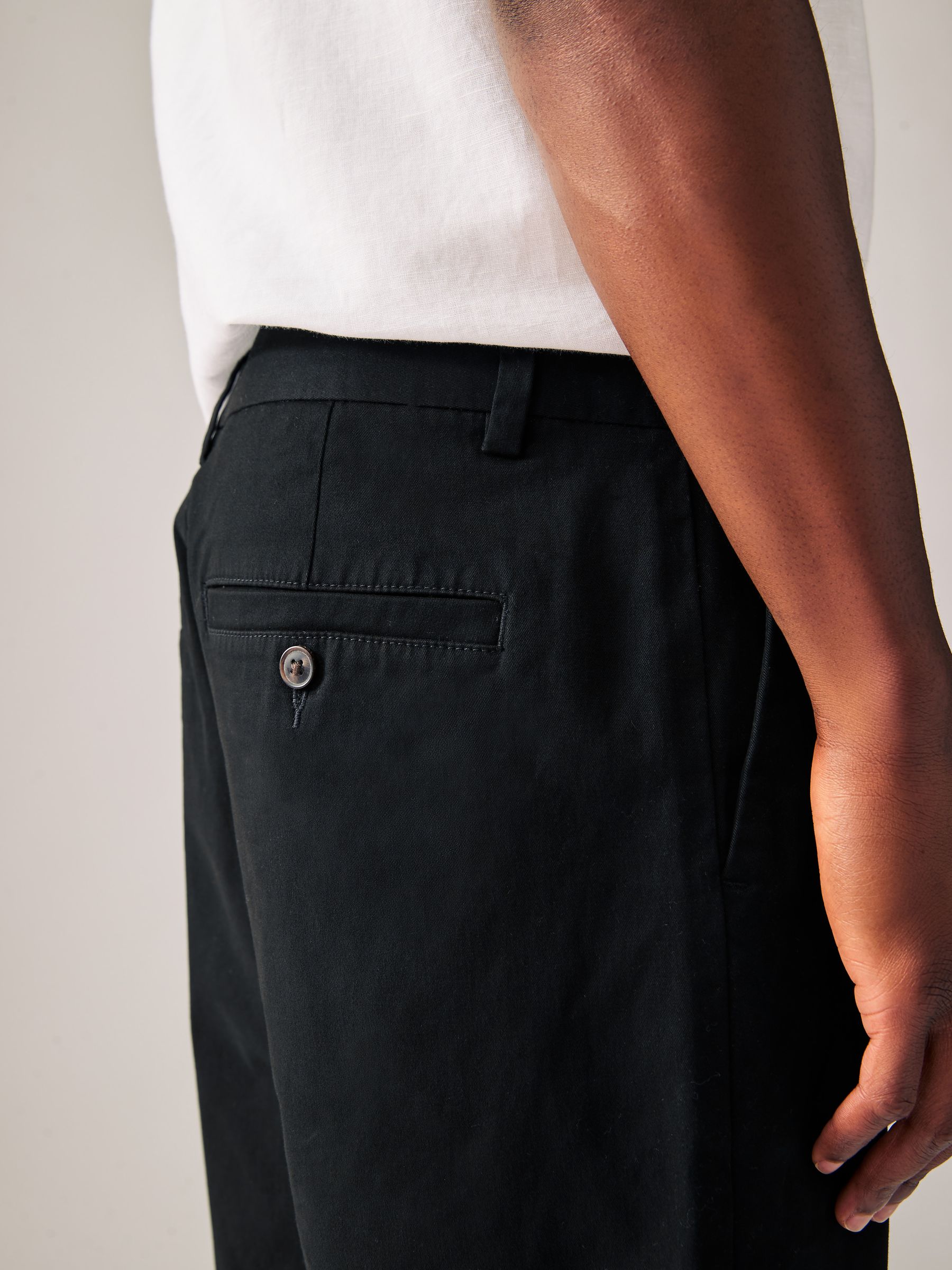 Zwart/marineblauw - Slim Fit - Set van 2 chinoshorts met stretch