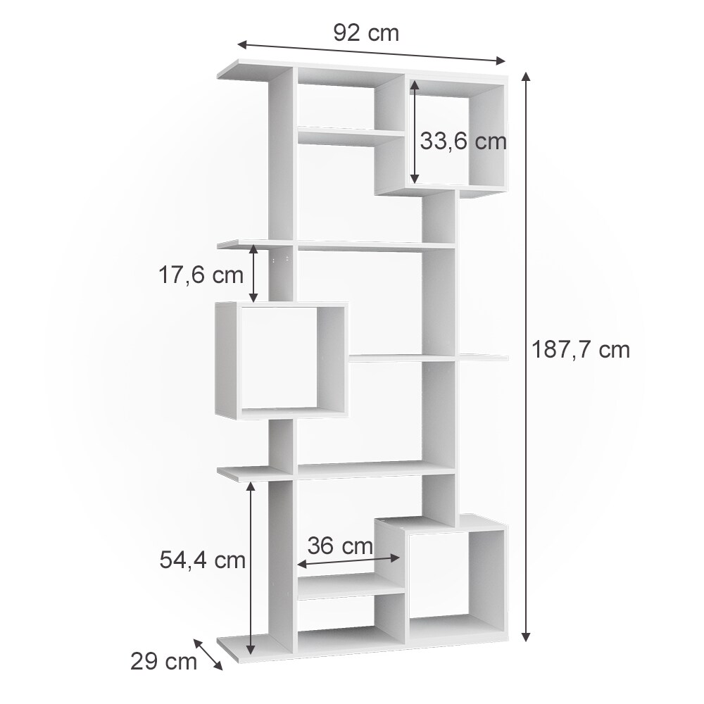 Vicco Bücherregal Raumteiler Standregal Würfel weiß 9 Fächer Wandregal Hochregal