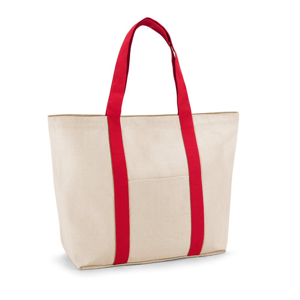 hi!dea 92824 - Sac en toile 100% coton avec poche frontale et intérieure (280 g/m²)