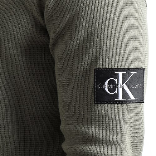 Sweat Crewneck Monogram Badge Waffle 3485 Gris