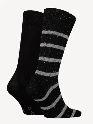 Pacote com 2 pares de meias clássicas listradas