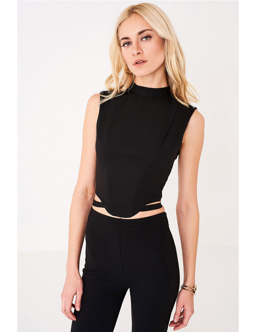 Black Cowl Top