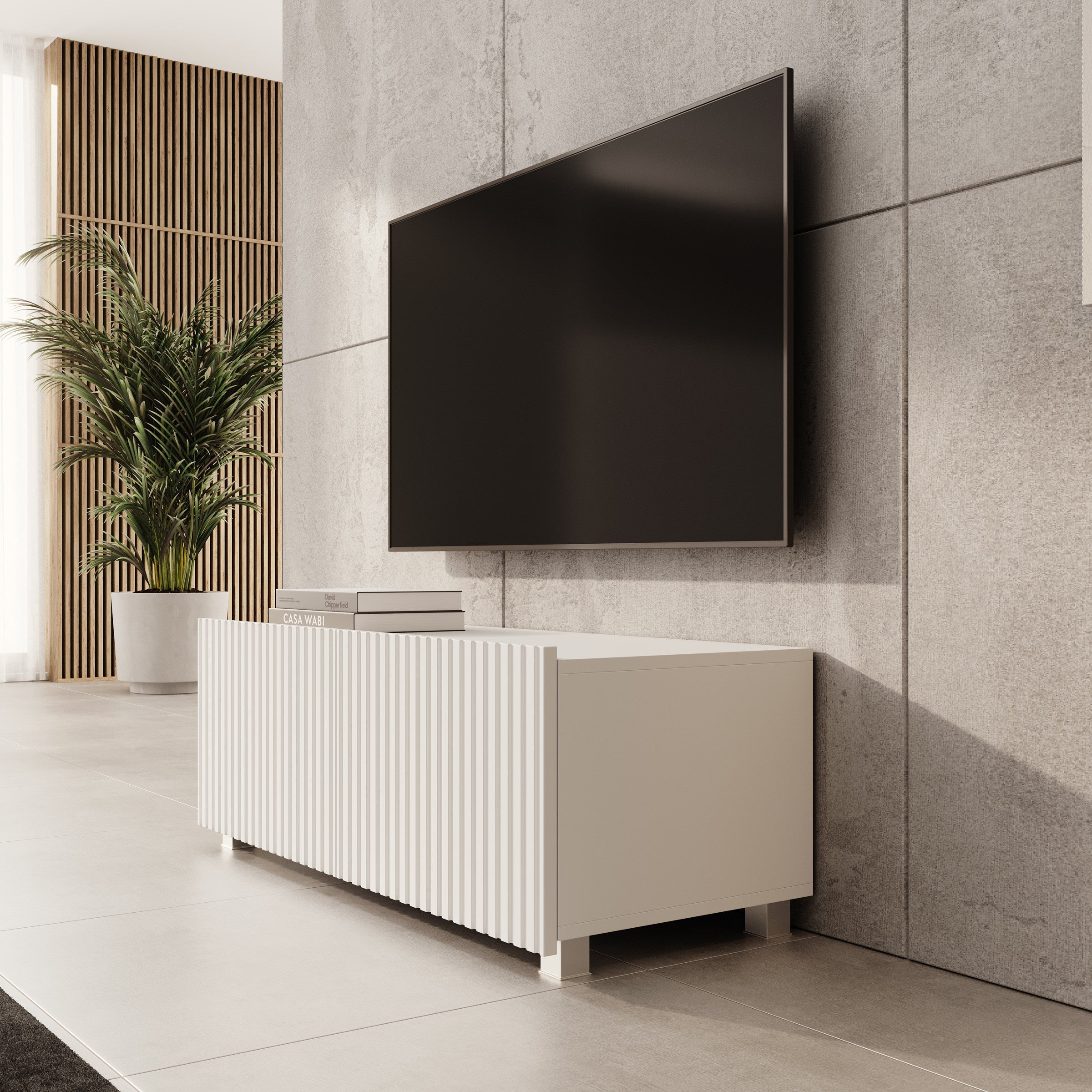 Meubella - TV-Meubel Kenderes - Wit - 100 cm