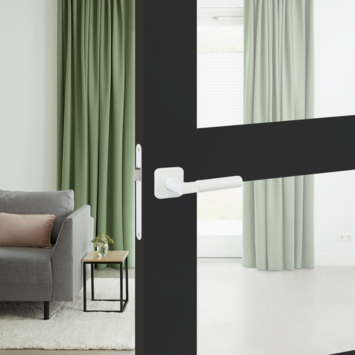 Karwei deurkruk set Stefano vierkant rozet wit aluminium