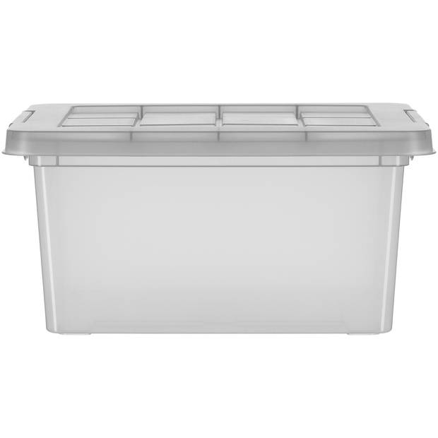 Blokker box + sterke deksel gerecycled 15L grijs