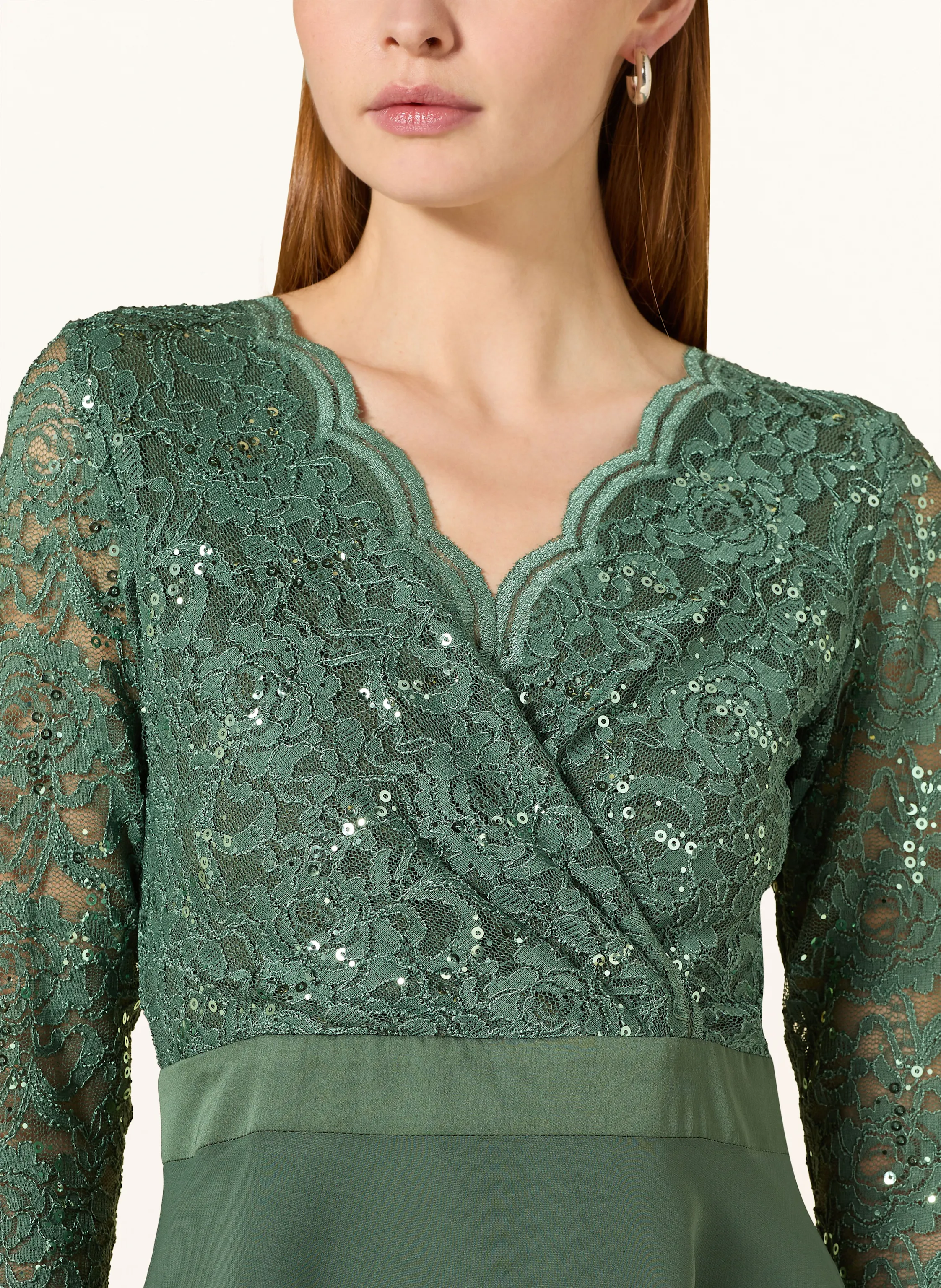SWING Cocktailkleid mit 3/4-Arm und Spitze