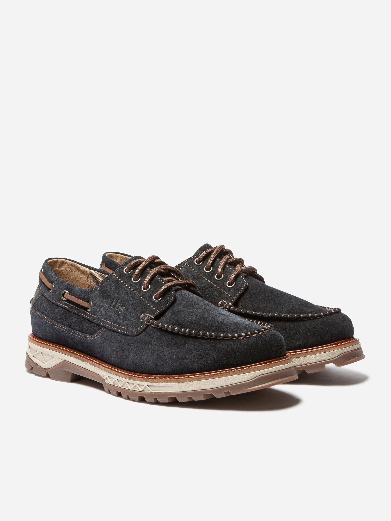 Chaussures Bateau Homme Semelle Epaisse Cuir Marine