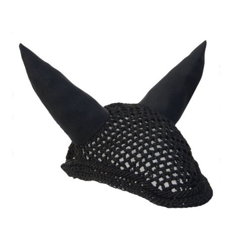 Tela de proteção contra moscas para cavalos de salto, preta.