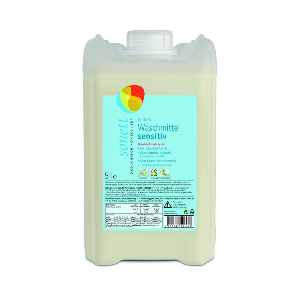 SONETT Waschmittel sensitiv 30° 95°C 5 lt