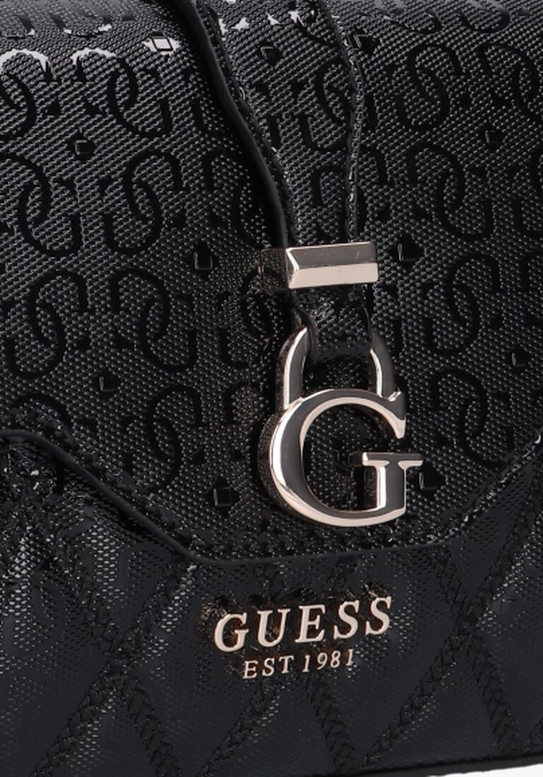 GUESS zwarte guess schoudertas adi flap shoulder