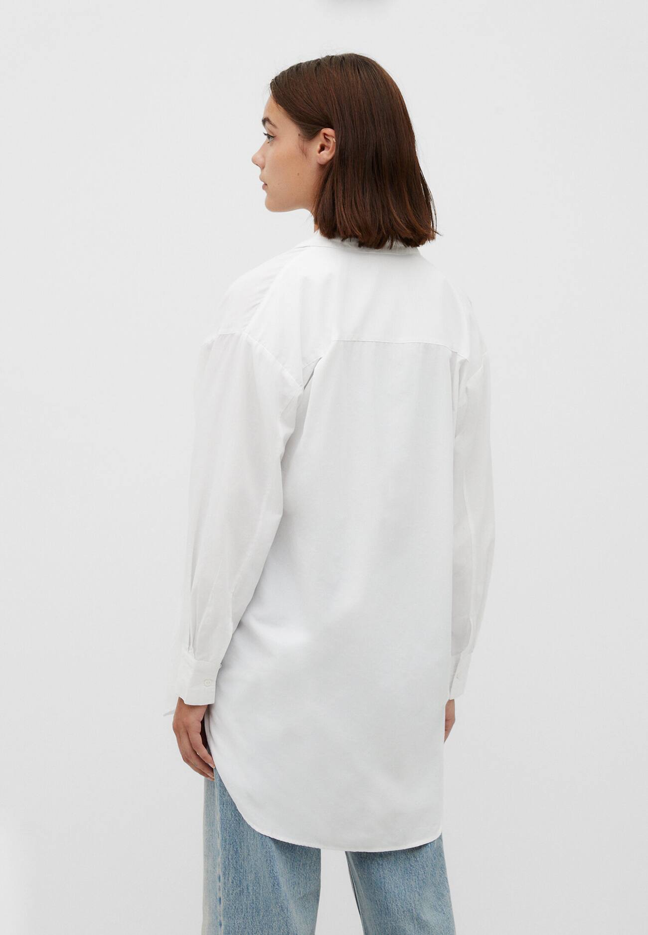 Camisa longa de popeline