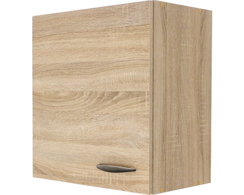 Flex Well Oslo wandkast BxDxH 50 x 32 x 55 cm Sonoma eiken mat gedemonteerd scharnier omkeerbaar (links of rechts te monteren)