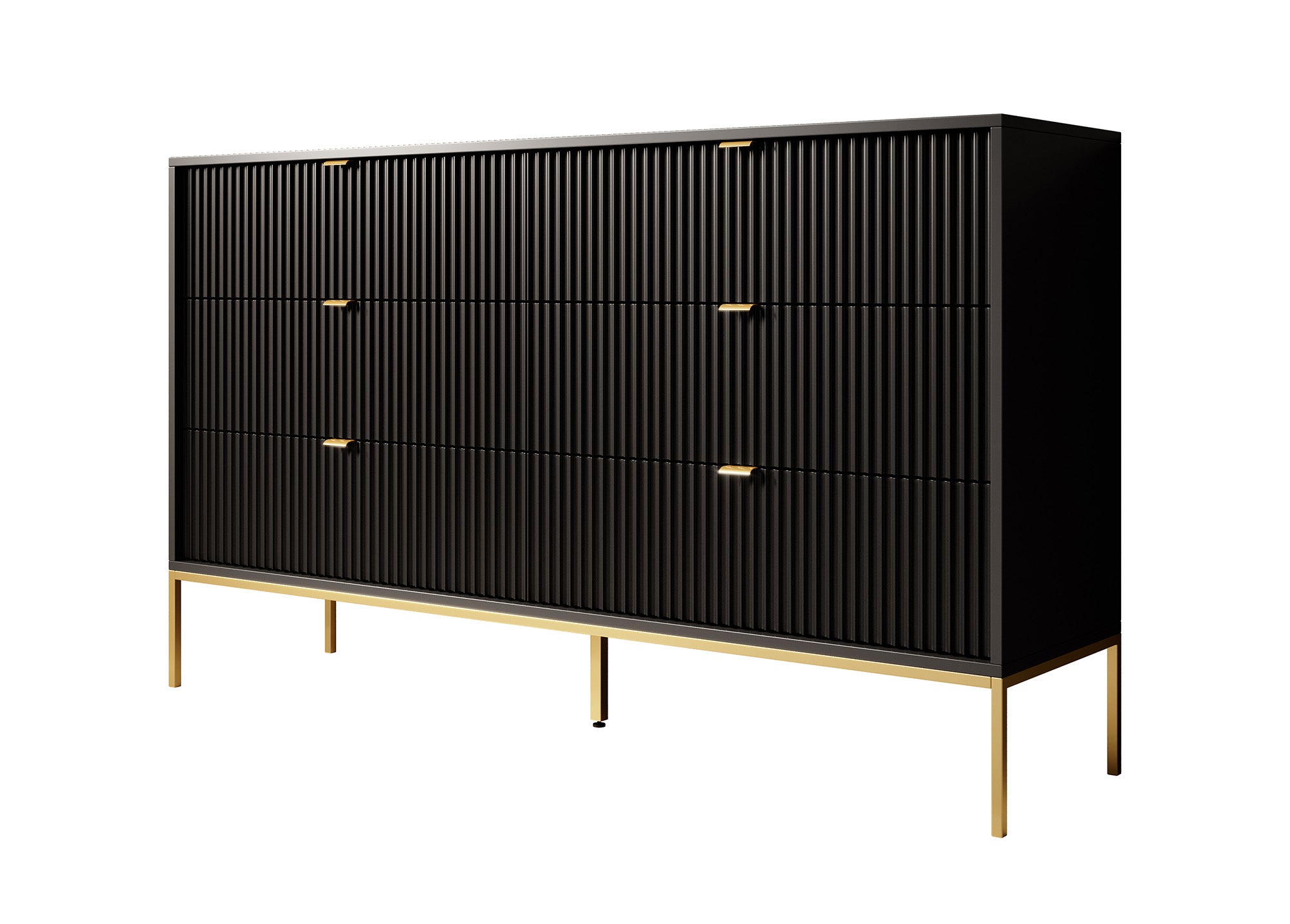 Ladekast Navil 2 - Zwart - 154x39x91 cm