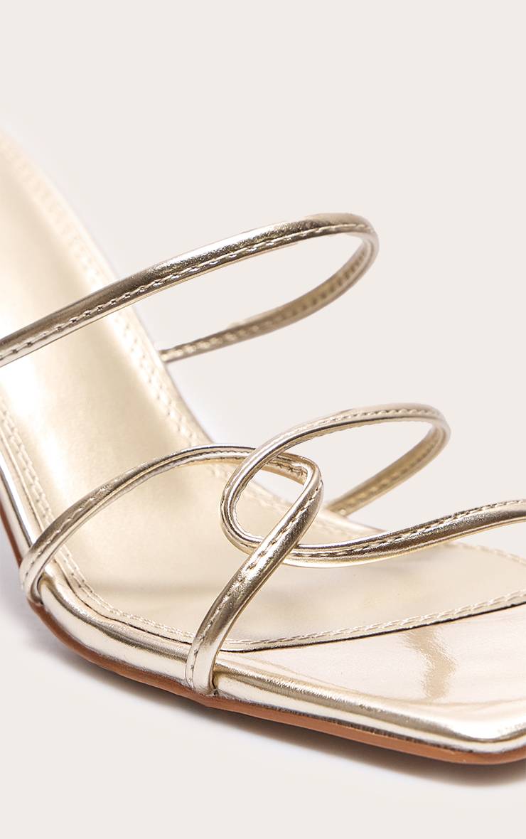 Doré Mules À Talons En SYNTHÉTIQUE Avec Brides Croisées - Coupe Large