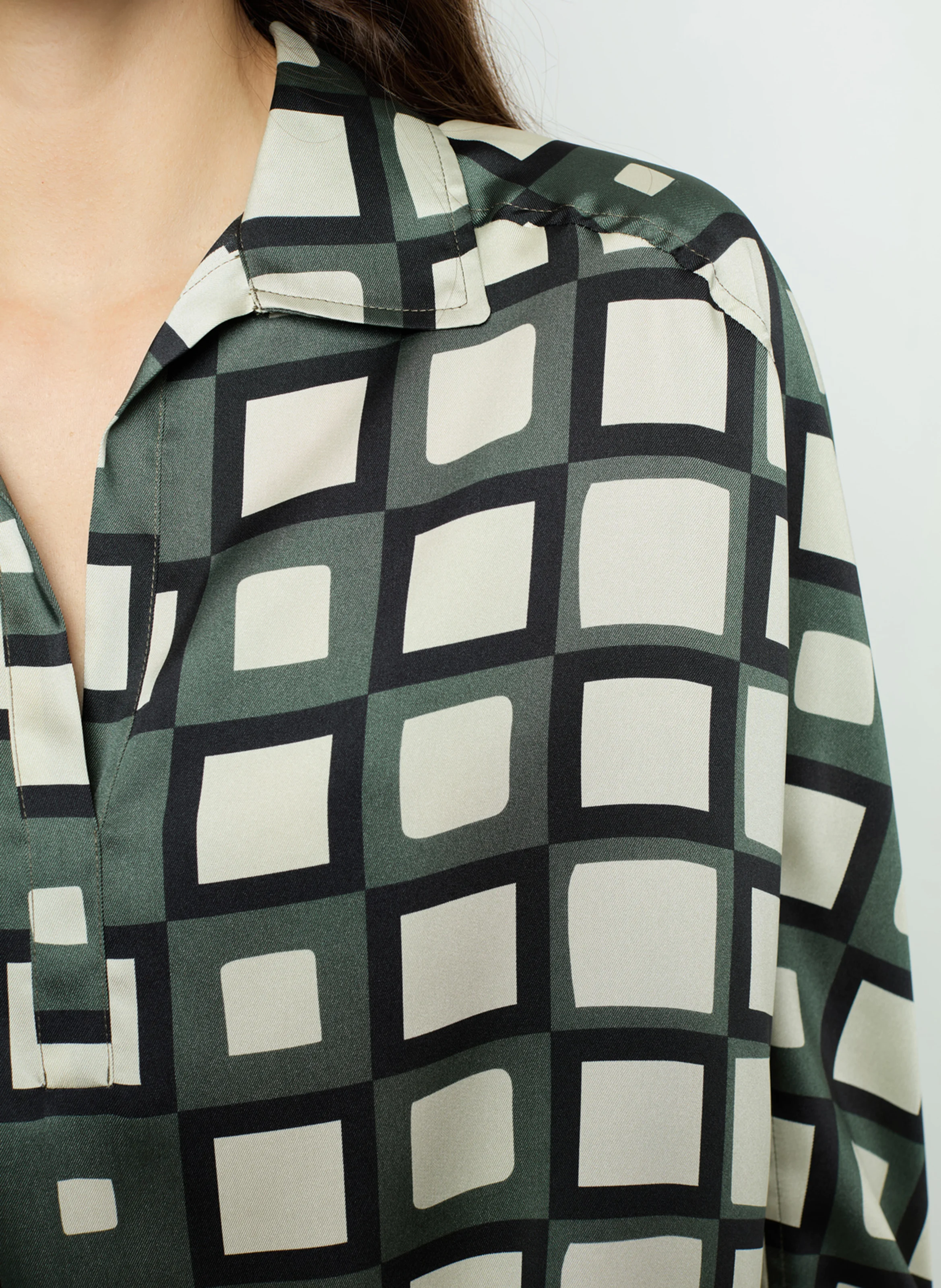 BUNNY - Blouse ample imprimée| Kaki