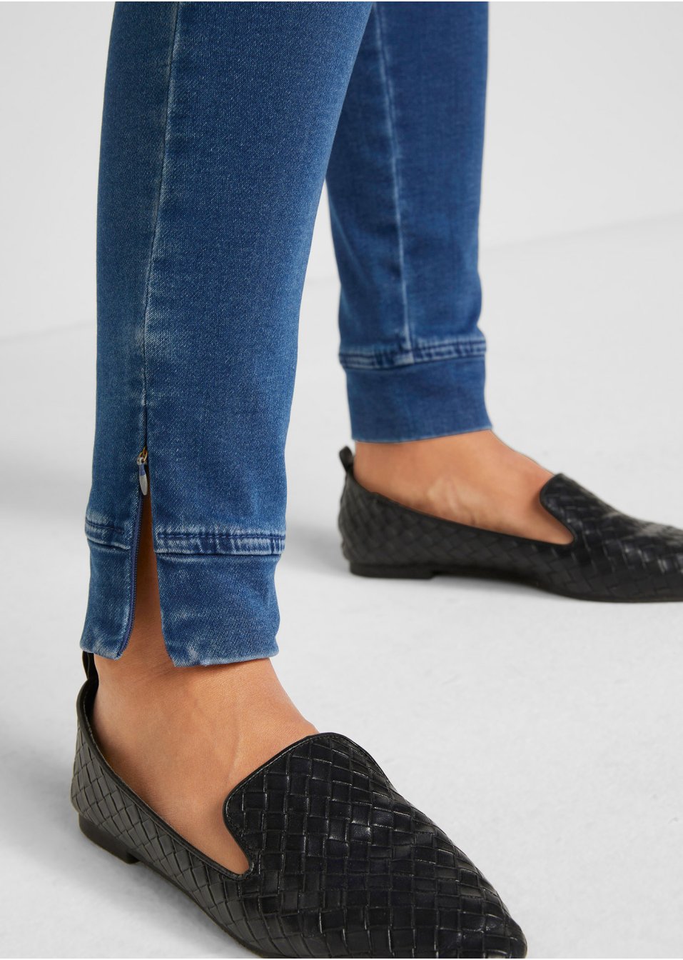 Pantalon taille extensible style denim