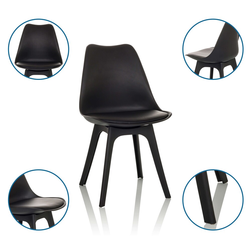 Schalenstuhl 4er Pack SCANDI P Kunststoff ohne Armlehnen hjh OFFICE