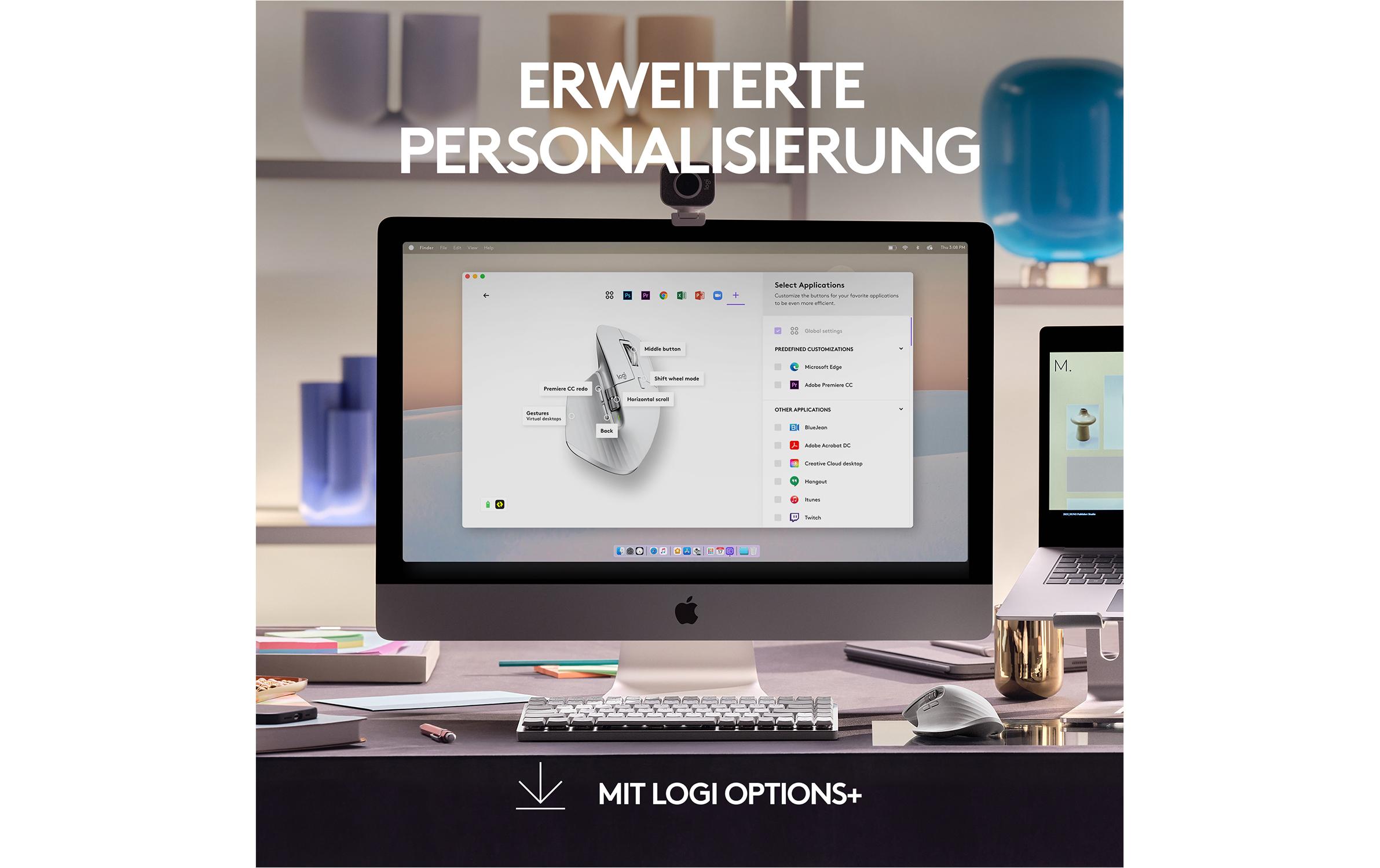 Maus MX Master 3S for Mac pale greyFür Mac optimierte Präzisionsmaus mit «Logitech Flow»-Technologie
