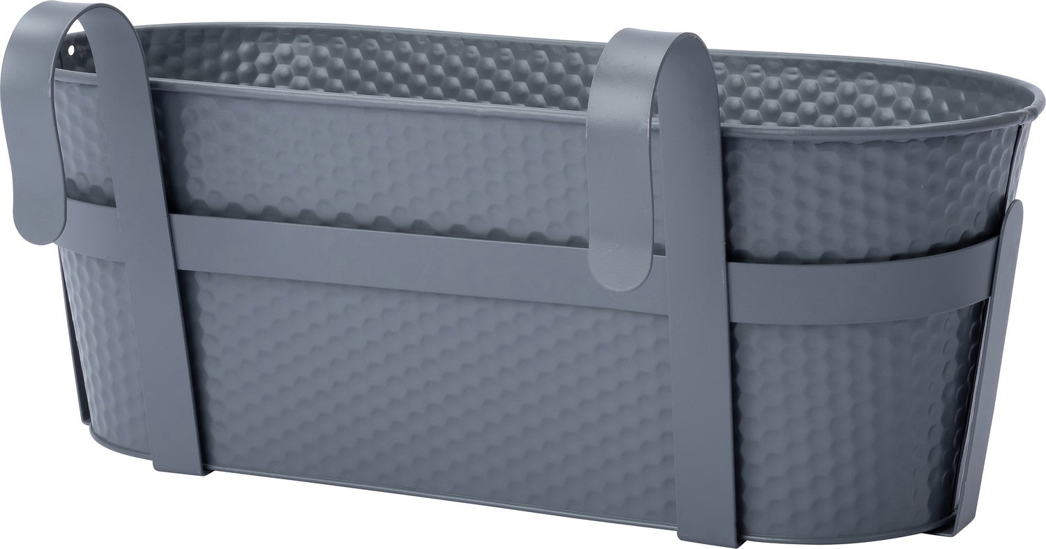 Intratuin balkonbak Semi grijs 37 x 26 x 21 cm