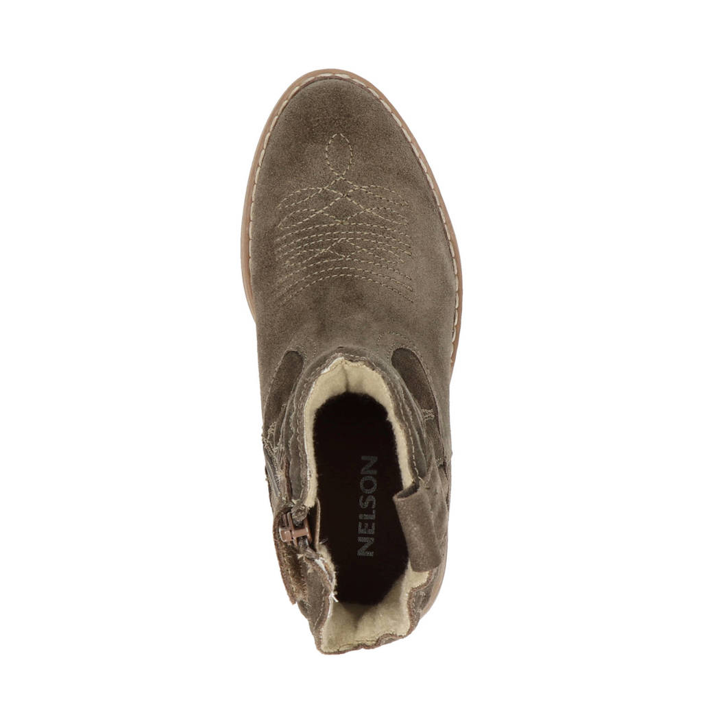 Nelson Kids suède cowboylaarzen taupe