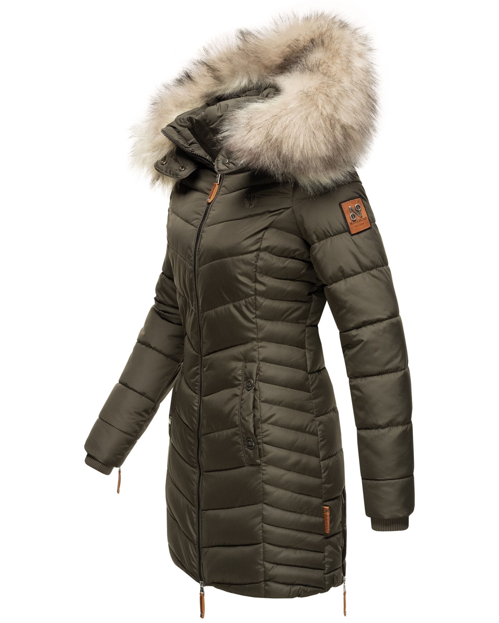 NAVAHOO Damen Modischer Wintermantel Winter Steppmantel mit Kapuze Nimalaa