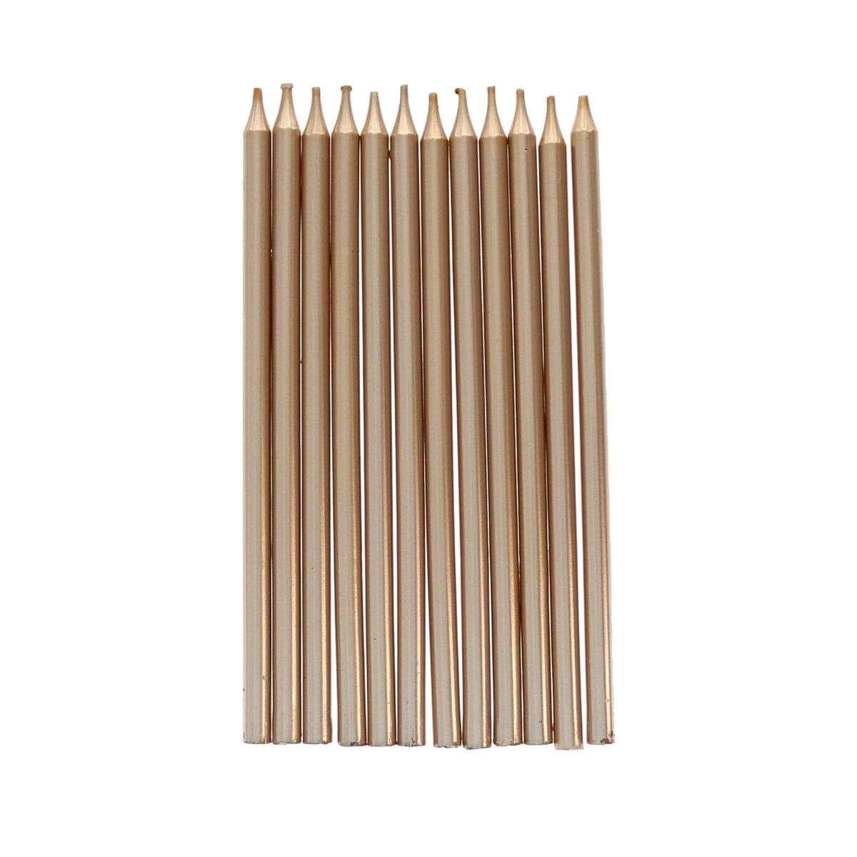 Lot de 12 bougies dorées Surprise Partie !