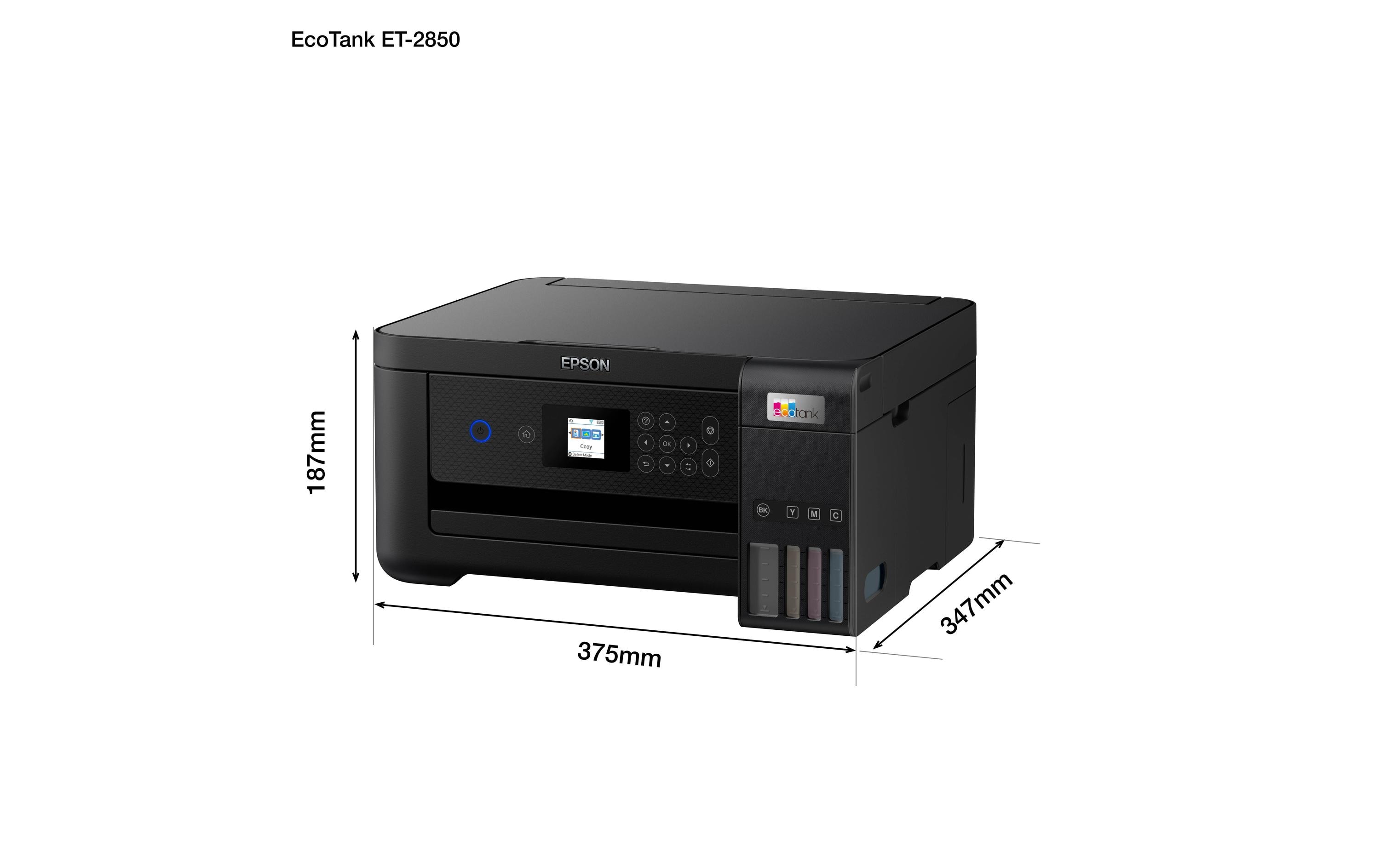 Multifunktionsdrucker EcoTank ET-2850<br>3-in-1-Multifunktions-Tintenstrahldrucker mit Ecotank-System