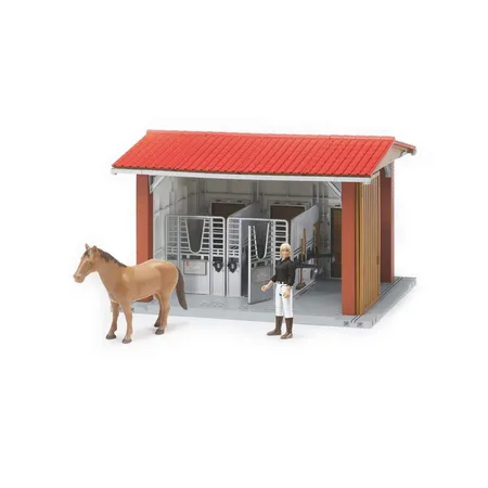 BRUDER® 62520 bworld Reitstall mit Figur, Pferd und Stallzubehör, sortiert