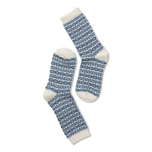Note by Syversen Uld Strømper, Offwhite/Jeansblue