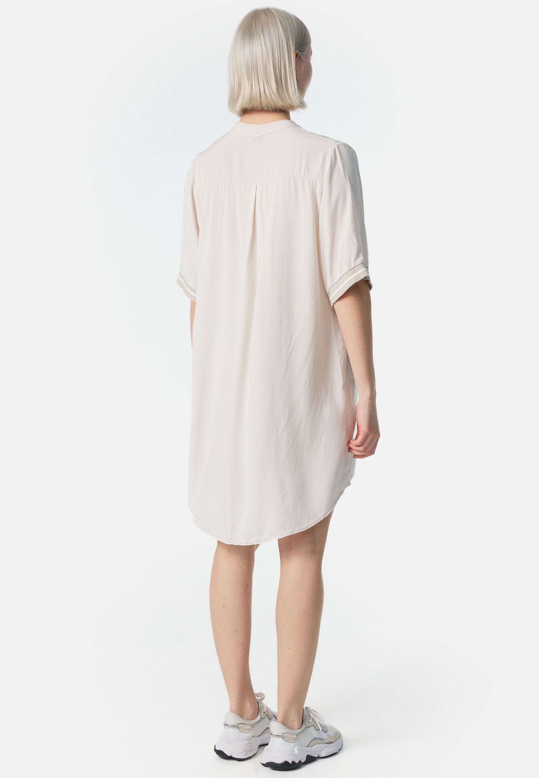 PM SELECTED Damen Longbluse Leichtes Longshirt Bluse mit Bündchen & Galonstreifen in Einheitsgröße PM23