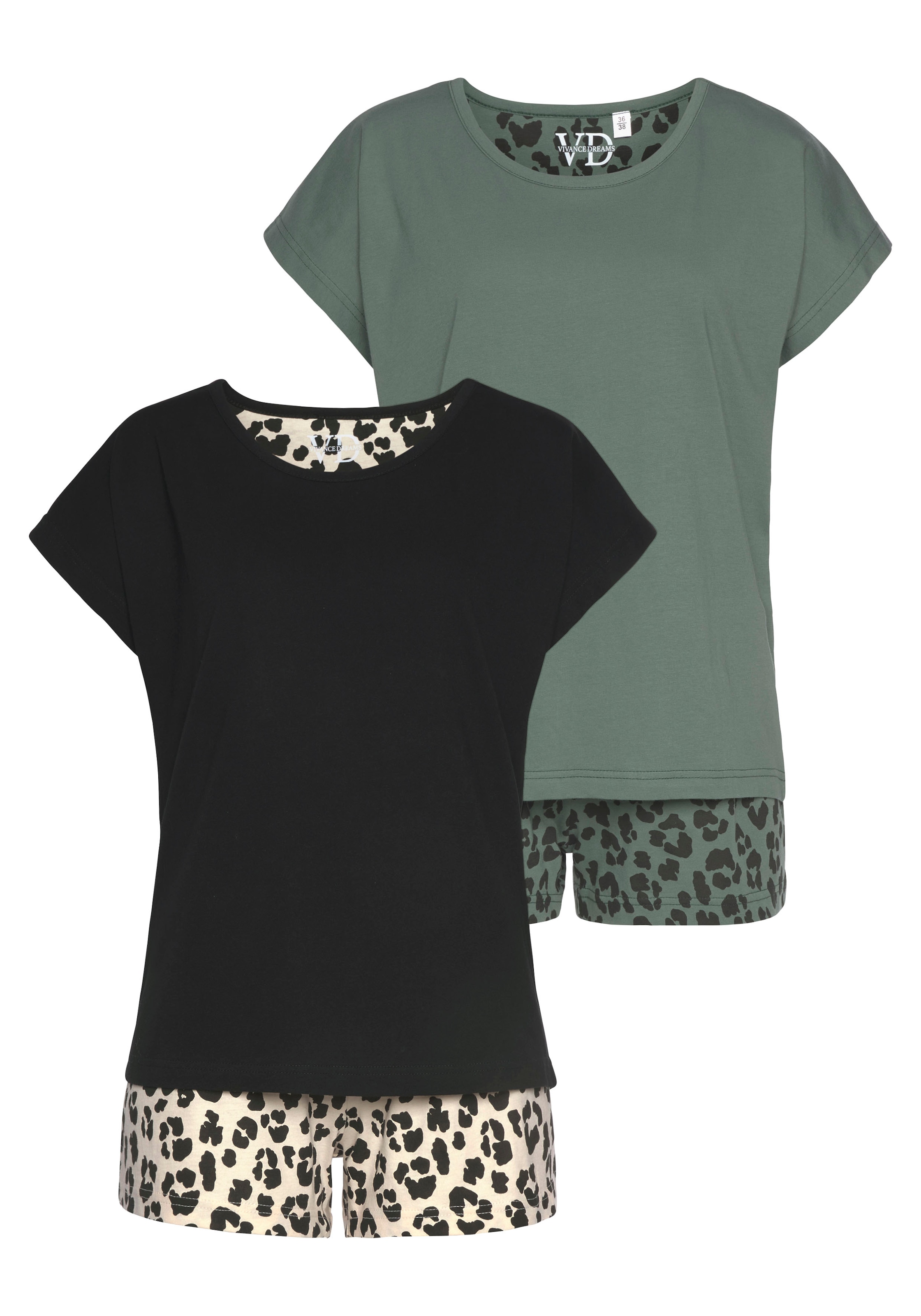 Vivance Dreams Shorty Packung, 2 Stück, 4 Stk. tlg., mit Animal-Print