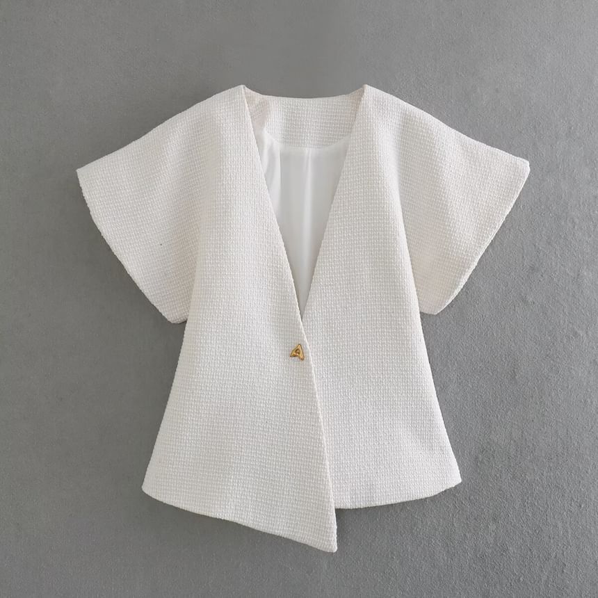 Dahlius - Geweven blazer met korte mouwen en V-hals