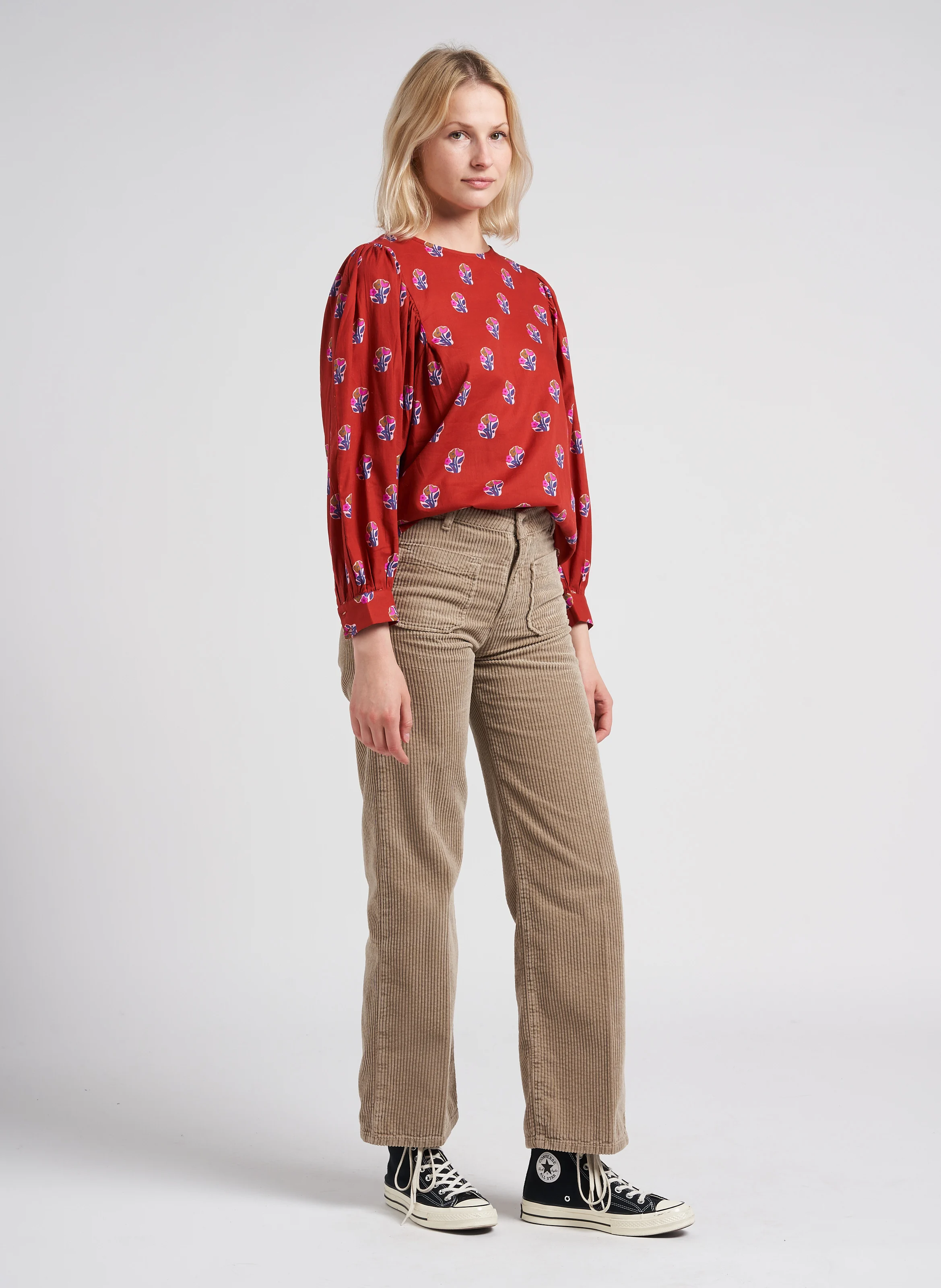 MELVIL - Pantalon flare en velours côtelé | Beige