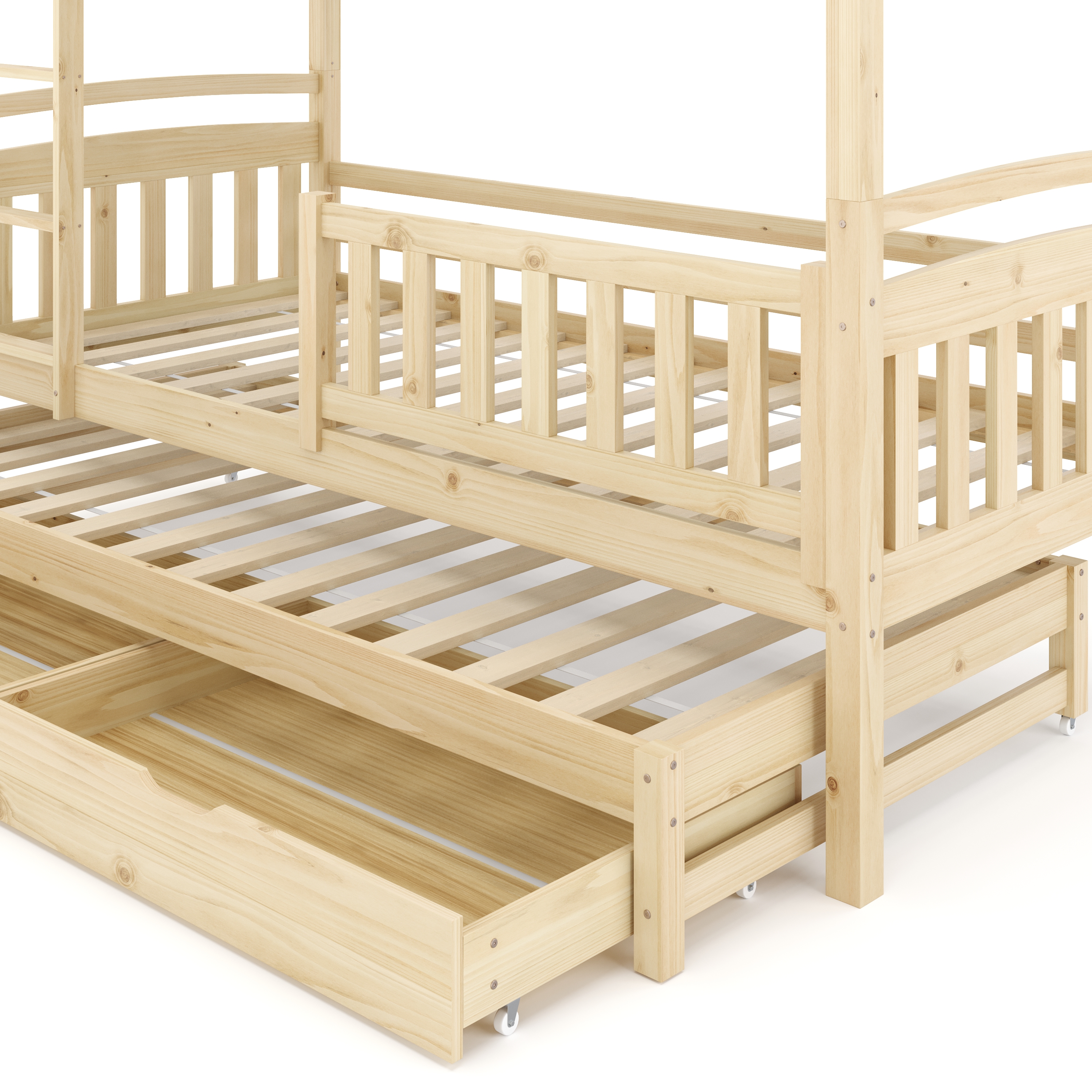 Etagenbett JULIETTE mit Ausziehfunktion 90 x 200 cm natur