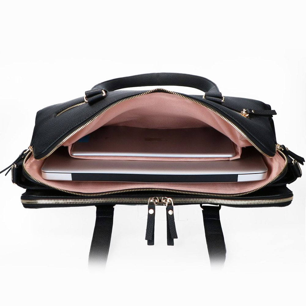 FMME. Charlotte 13.3 Workingbag 3 Pockets Croco black