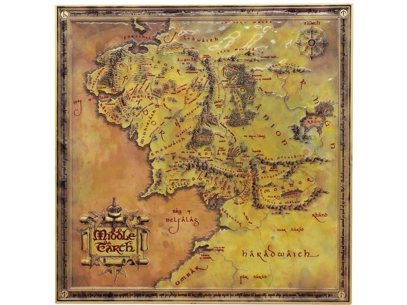 FaNaTtik Lord of the Rings Replica Map Limited Edition Brau Sammelobjekt aus dem Herr der Ringe-Universum