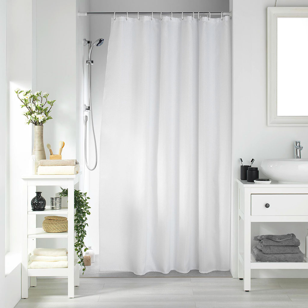 Rideau de douche avec anneaux 180x200cm