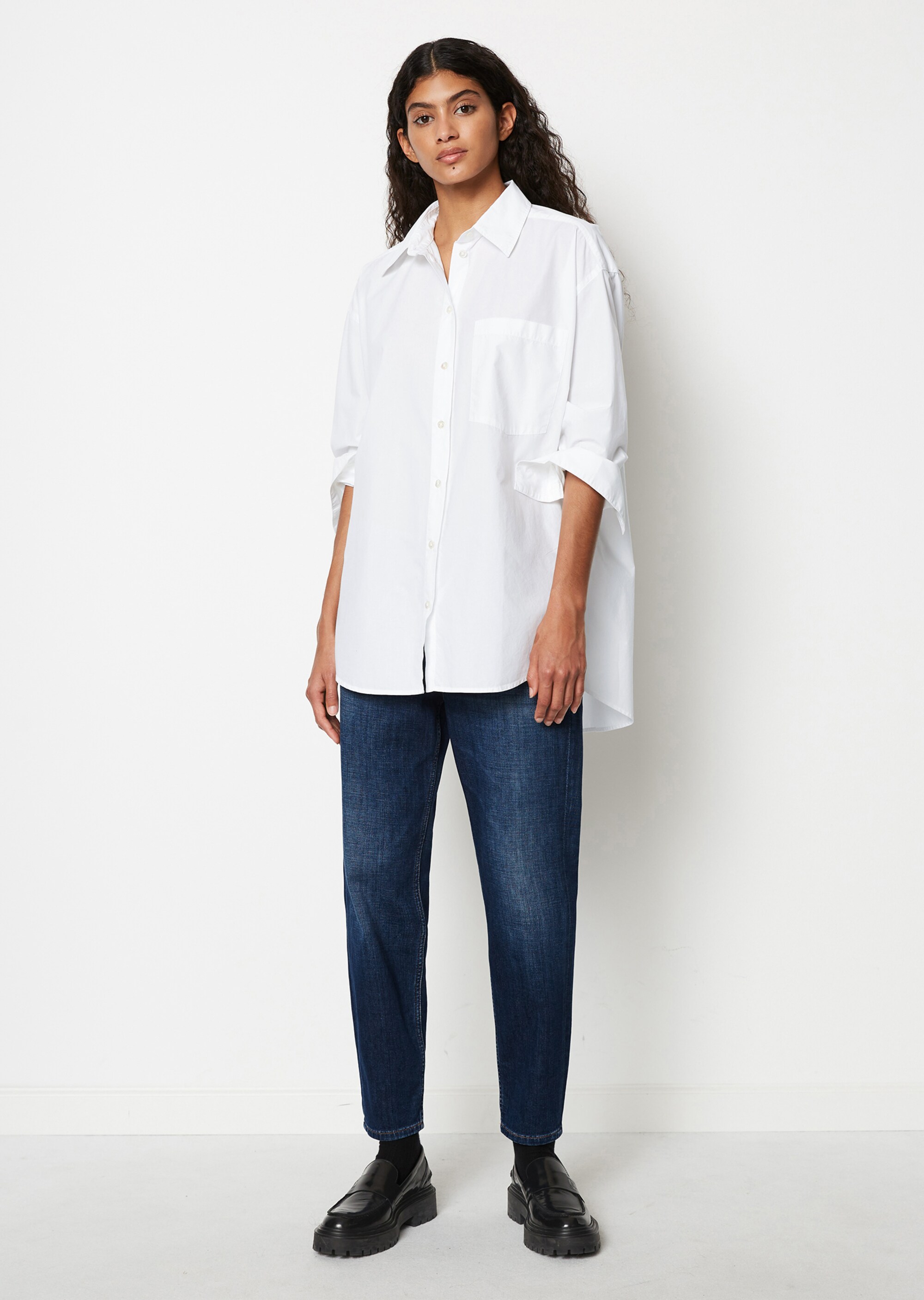 Boyfriend-Bluse relaxedaus Organic Cotton-Popeline