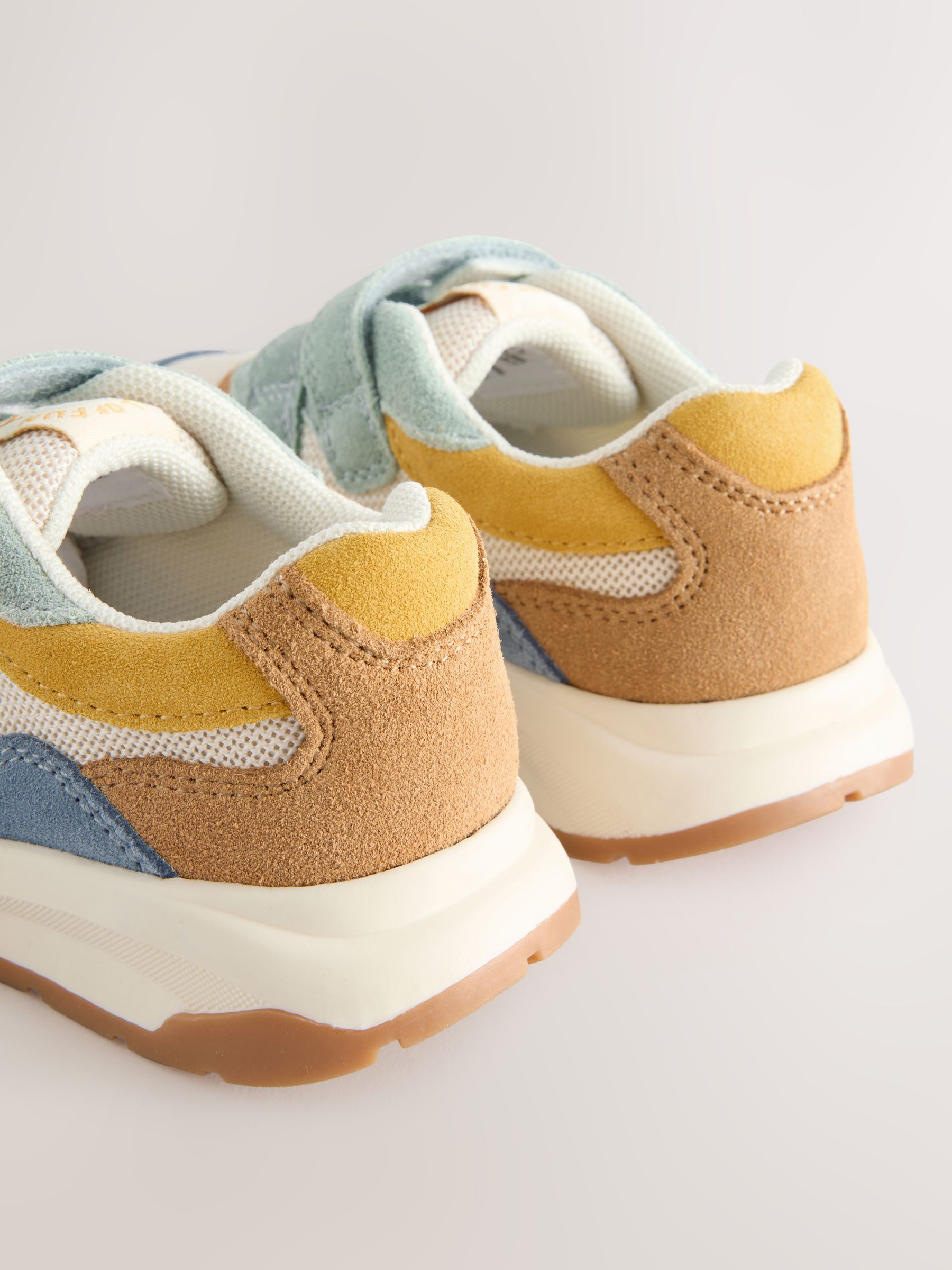 Blauw meerkleurig - Suède Trainers met Touch Fastening