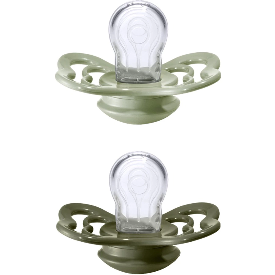 BIBS® Schnuller Supreme Sage  Hunter Green Silikon 0-6 Monate, 2 Stk.