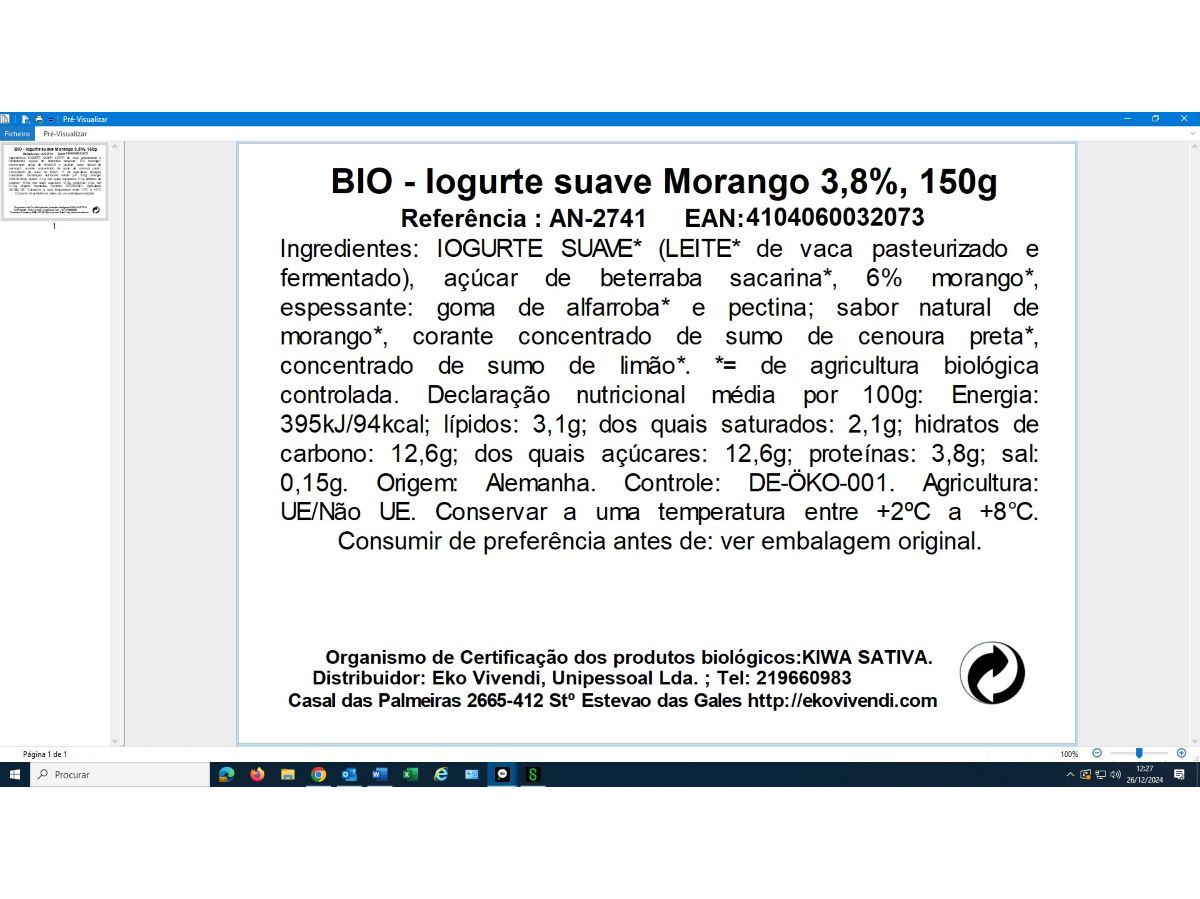 IOGURTE ANDECHSER MORANGO BIO 150G